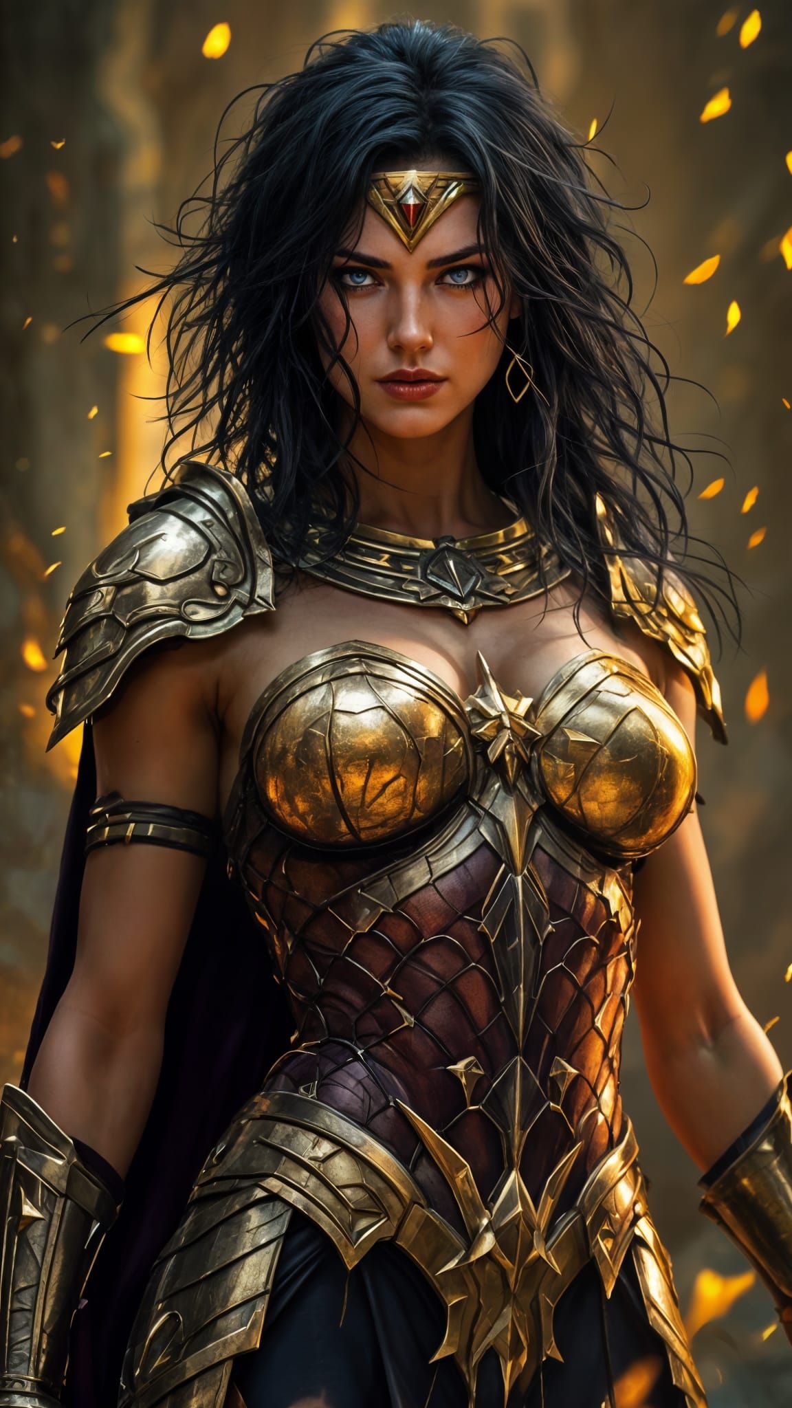 Wonder Woman in Dark Fantasy Armor