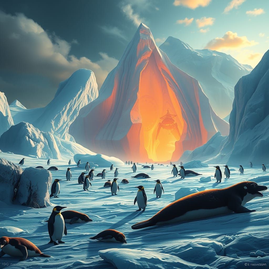 Vibrant South Pole Landscape in Hyper-Detailed Concept Art