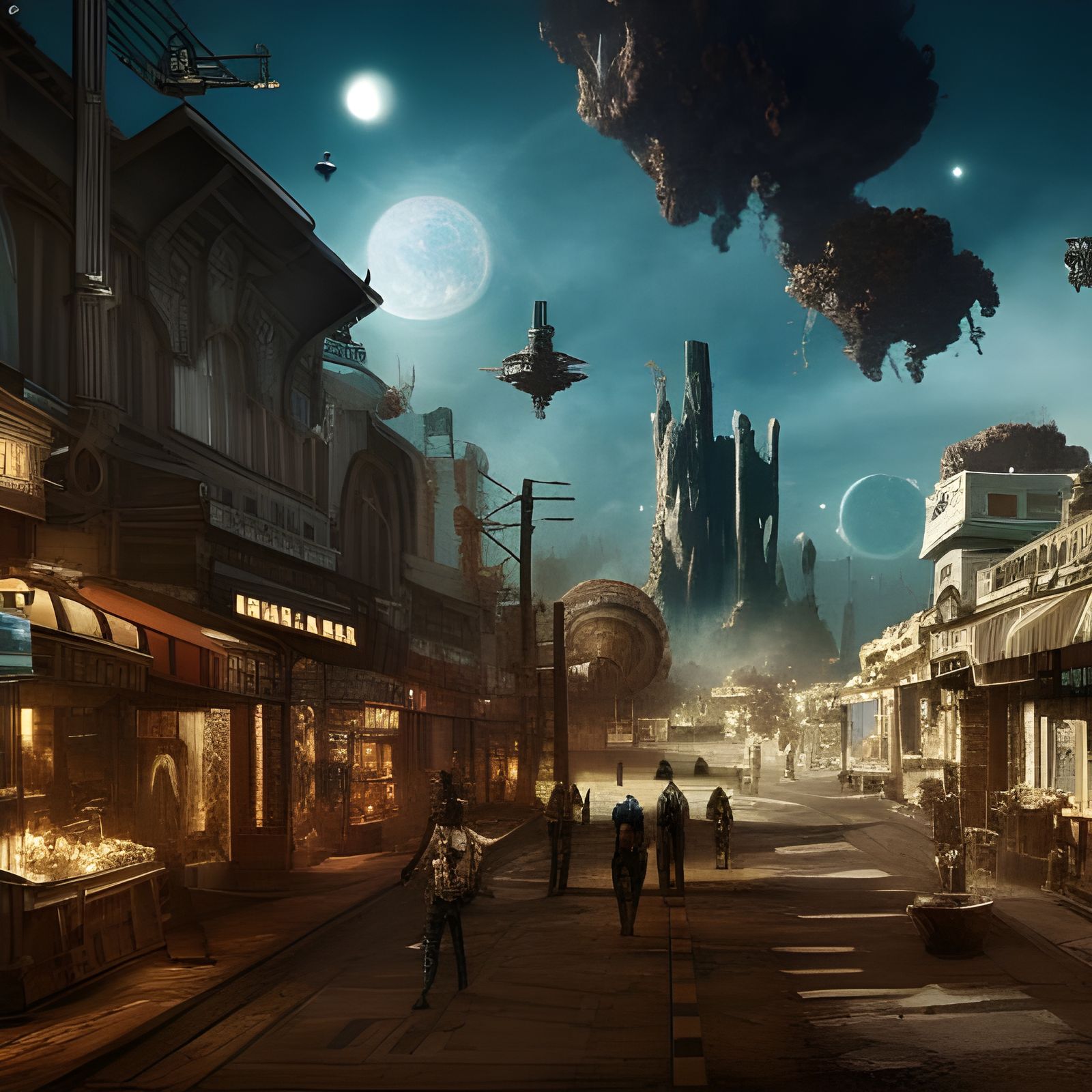 Space Western Town: Digital Matte Painting