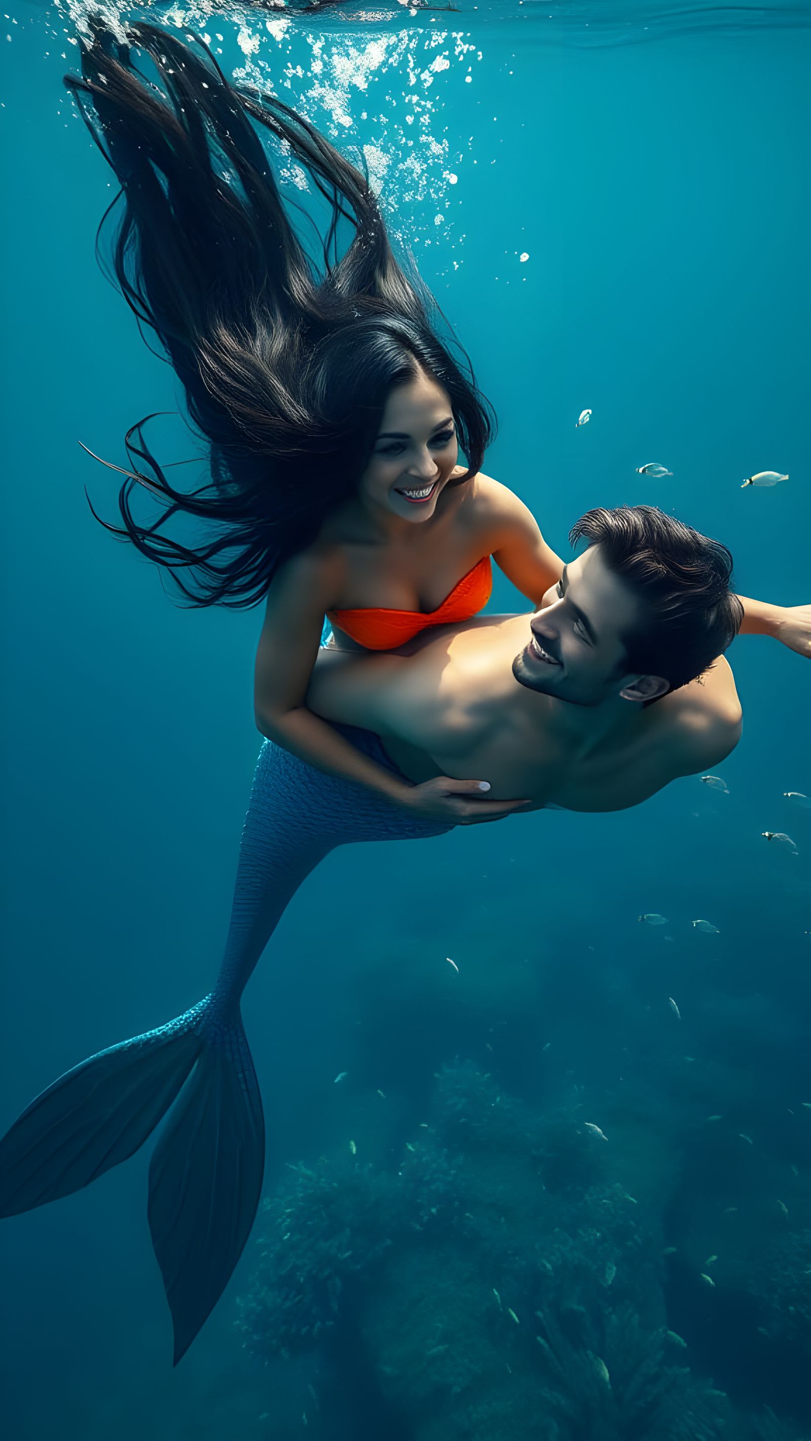 Sensual Mermaid Romance in an Underwater Paradise