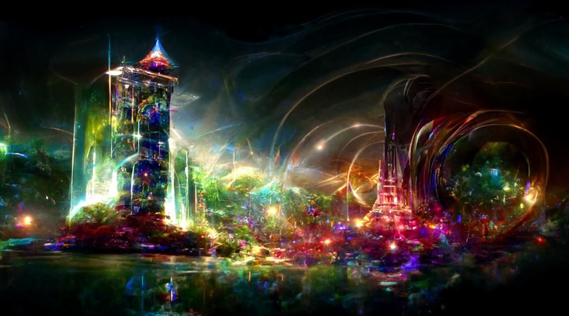 Great Tower of Quantax: Multiverse Sci-Fi Art