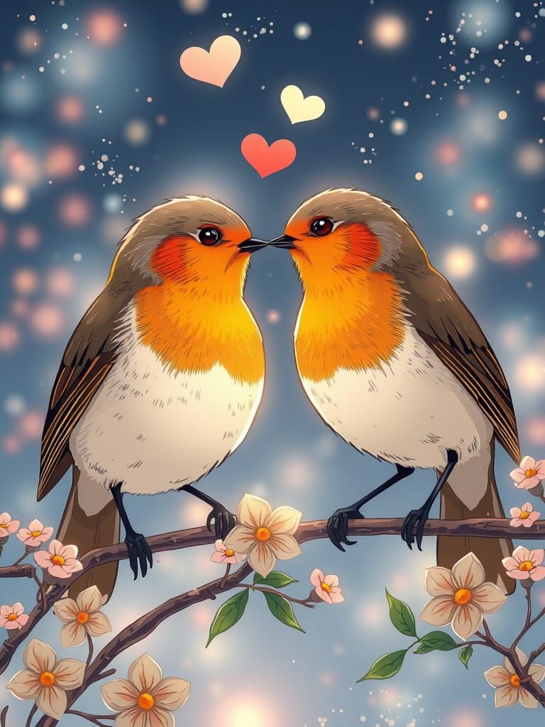 Magical Cartoon Couple in Japanese Whimsy