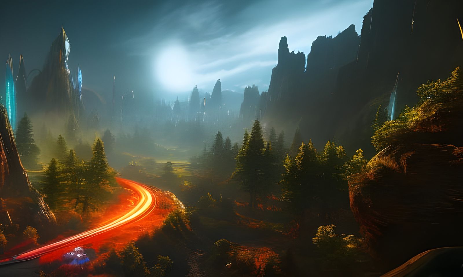 Cyberpunk Alien World: Detailed Fantasy Art