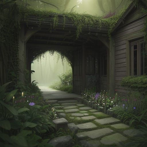 Whispers of a Lonely Child in a Serene Garden