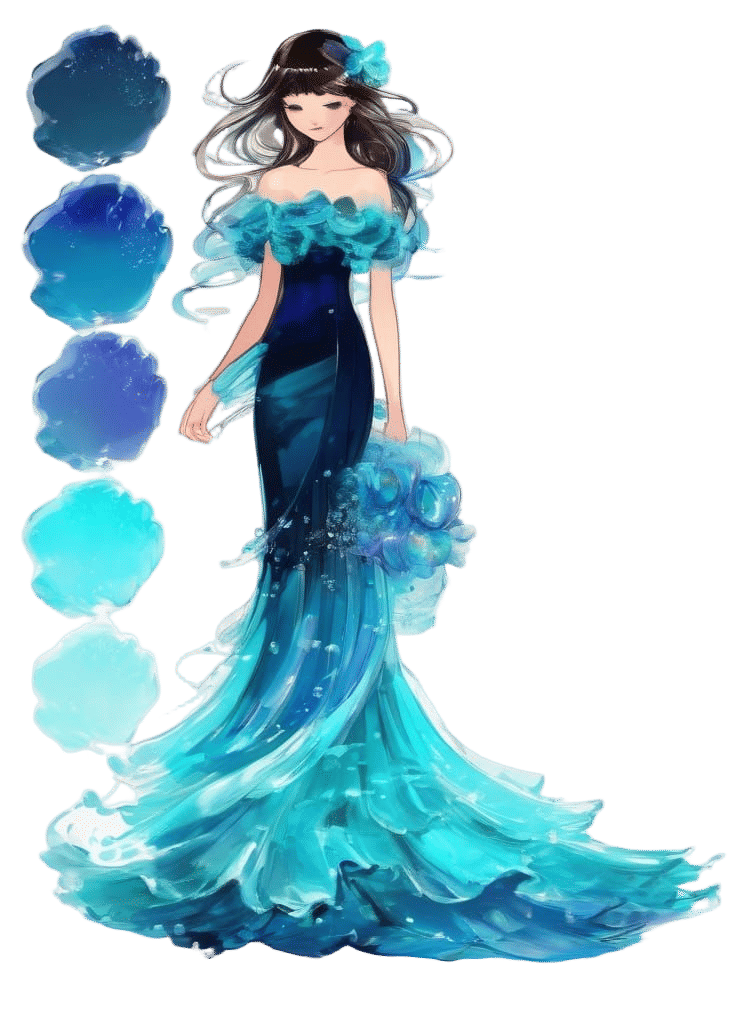 Digital Dress Design in a Dreamlike Cyberpunk Aesthetic