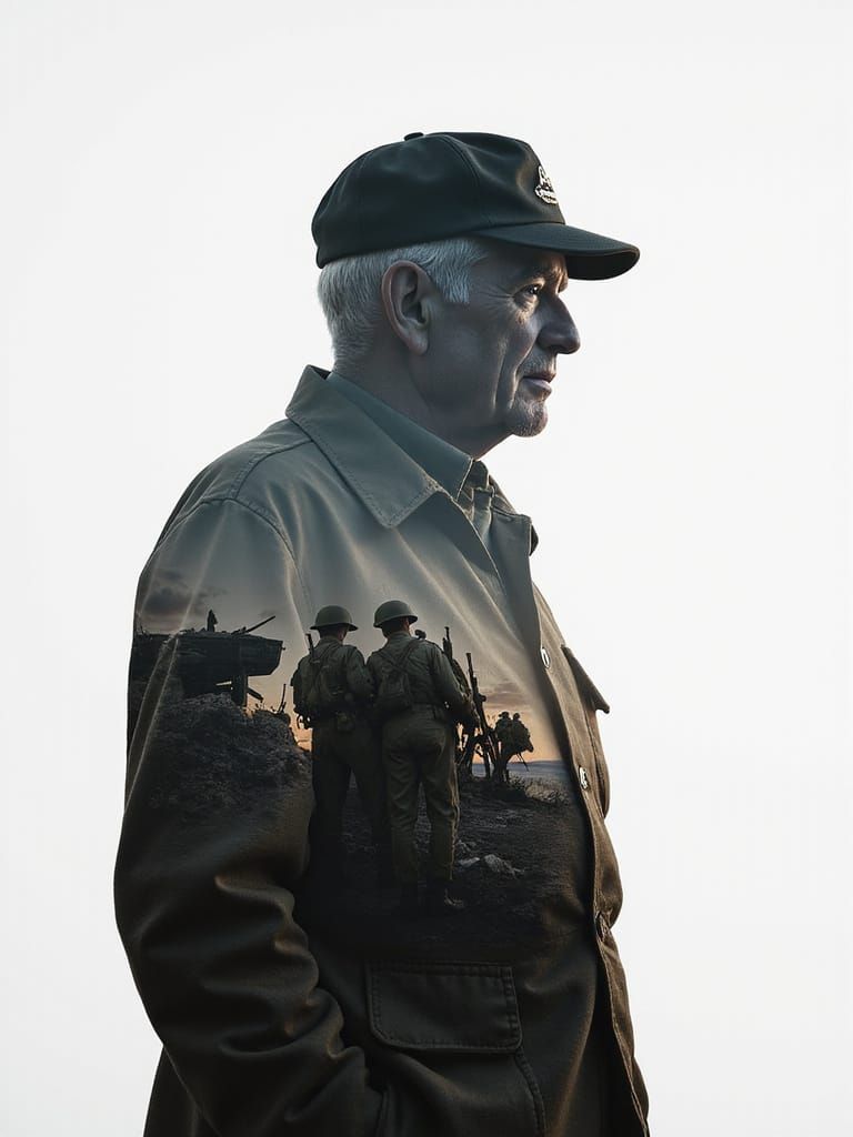 A Solitary Veteran's Unyielding Strength in Remembrance