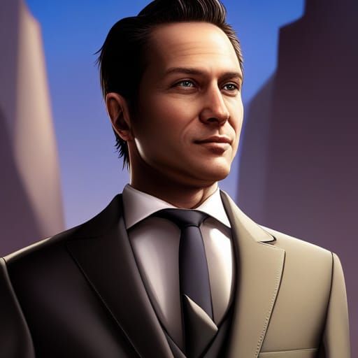 man wearing a white shirt, a black tie, smiling face, short hair, face not so round, clean face , upper part including c...