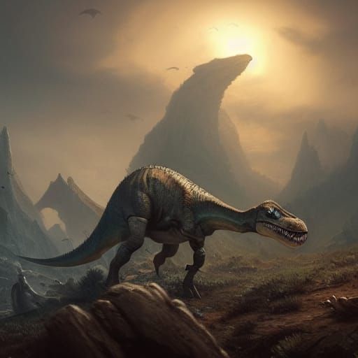 Epic Dinosaur Battle on a Spiked Cliff