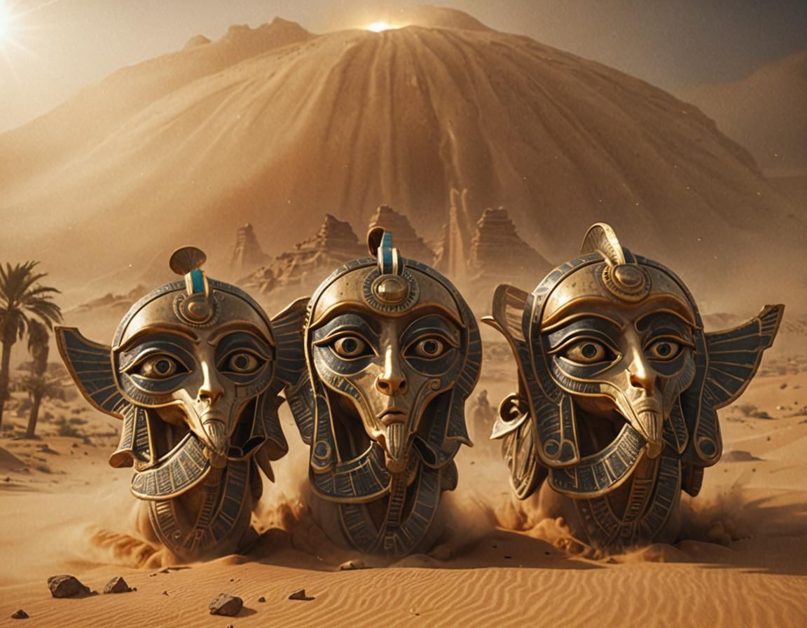 Eye of Horus in Sandstorm, Photorealistic Rendering