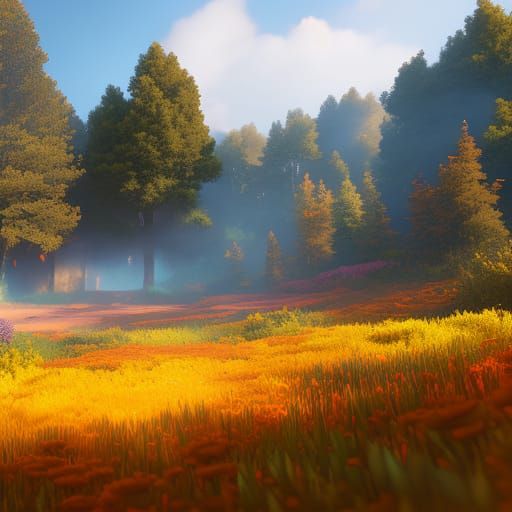 forest clearing
flower field