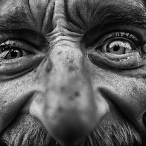 Dramatic Close-Up Portrait in High Resolution