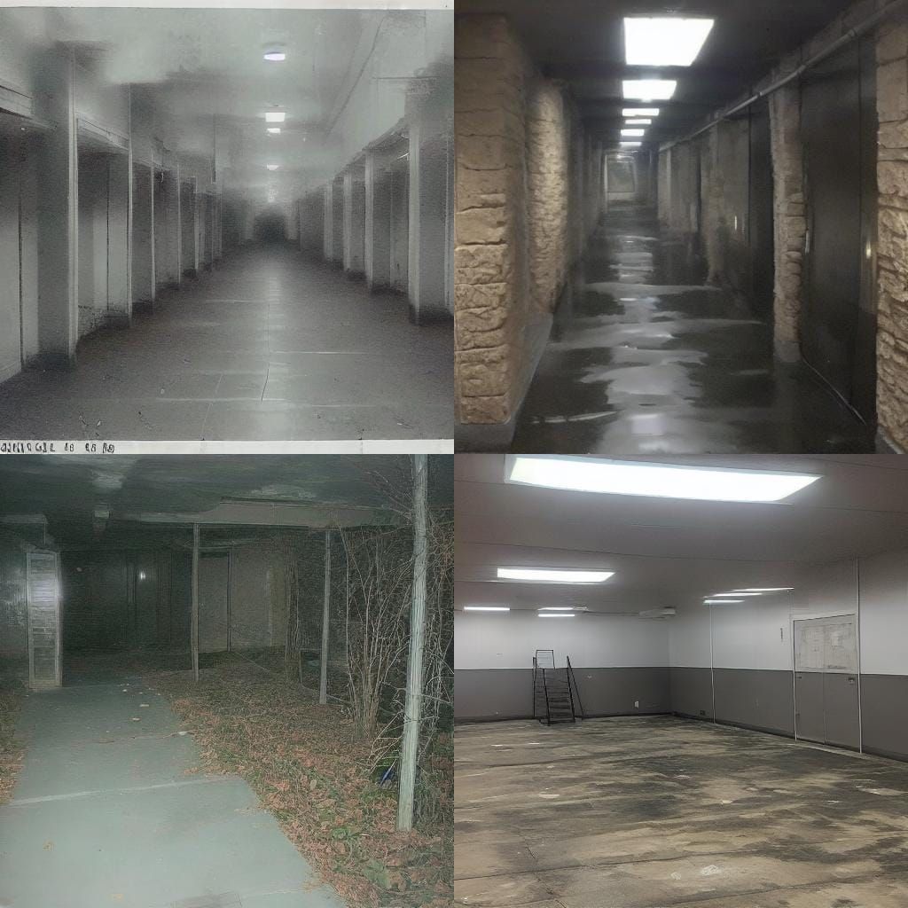 Eerie Dark Neighborhood in Dim Fluorescent Lighting