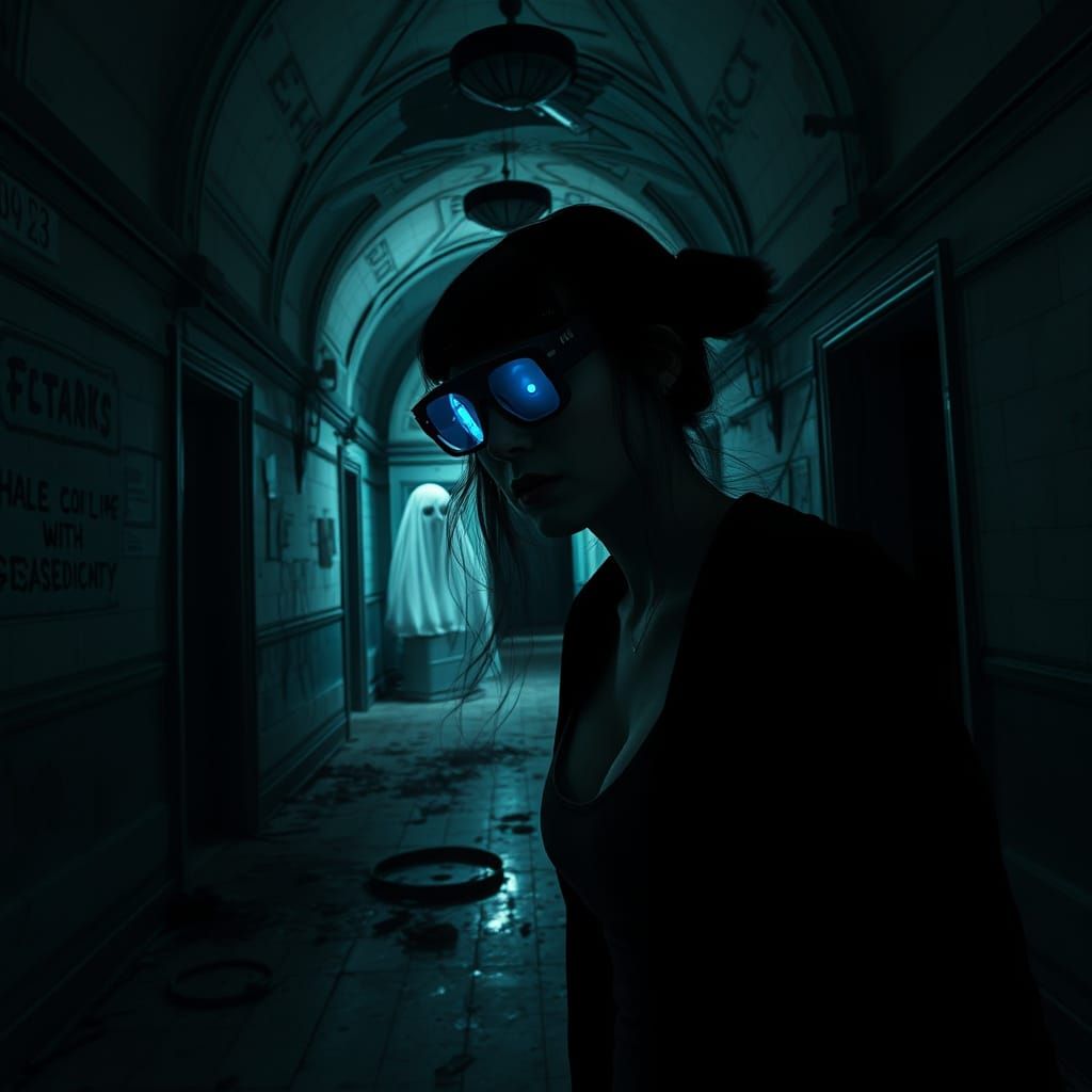 Eerie Asylum Ghost Hunt in Junji Ito Style