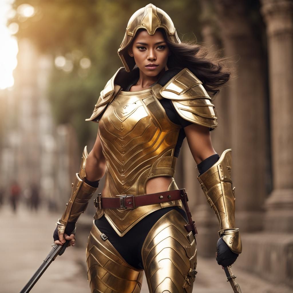 Golden Warrior Woman in High Definition