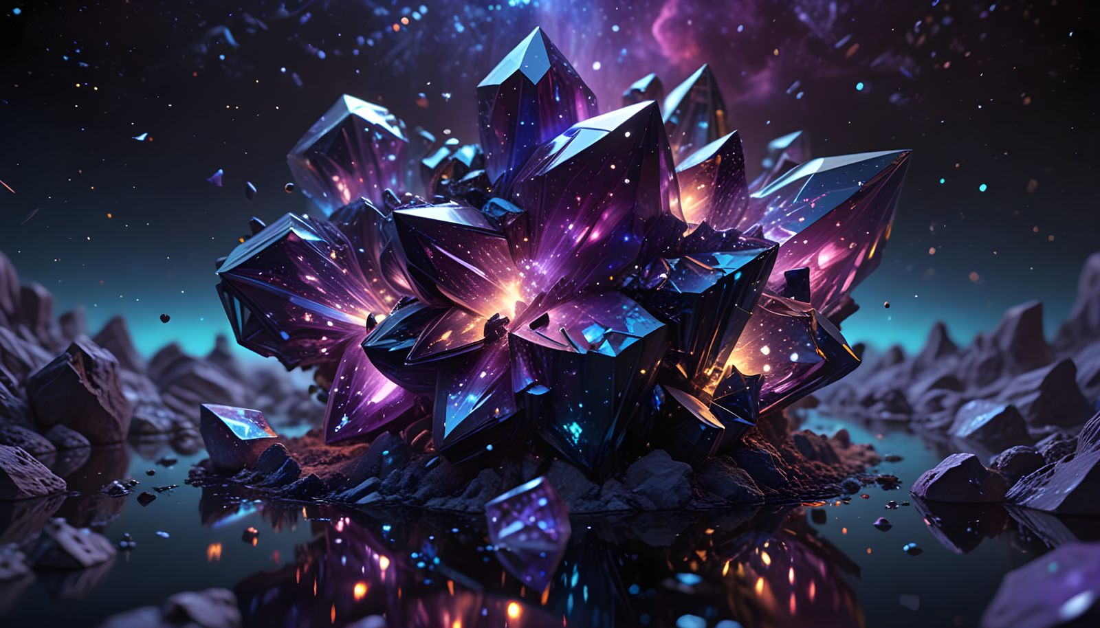 Cosmic Glass Universe in Cubist Style