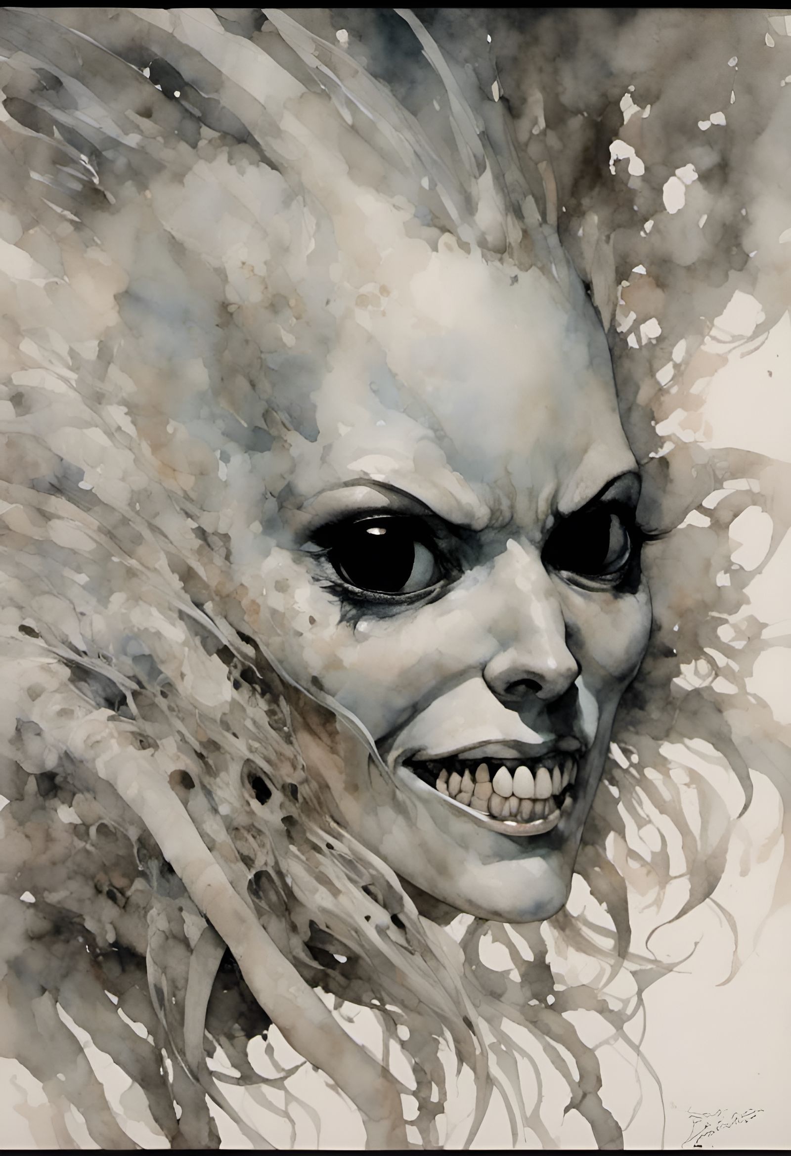 Horrific Leech Woman with Piercing Gaze