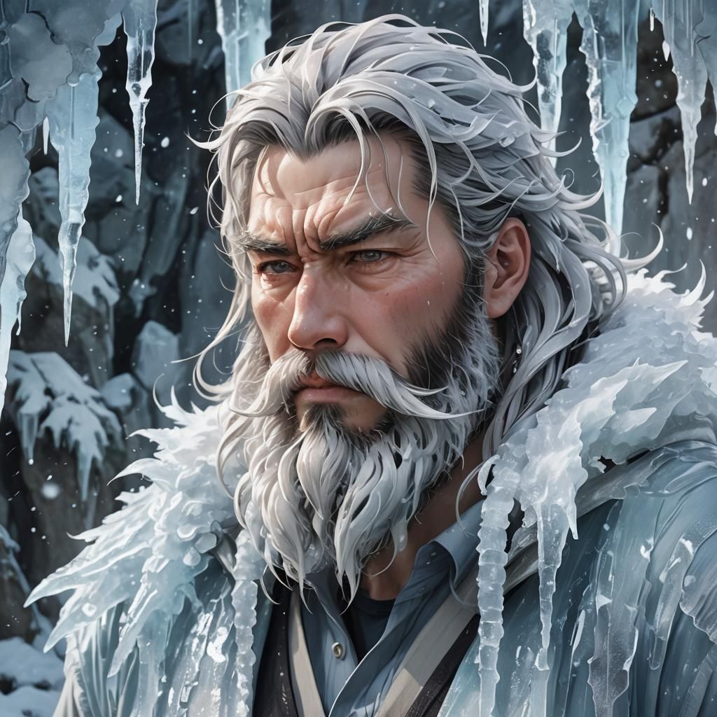 Icy Beard: Fantastical Anime Art in Pastel Colors