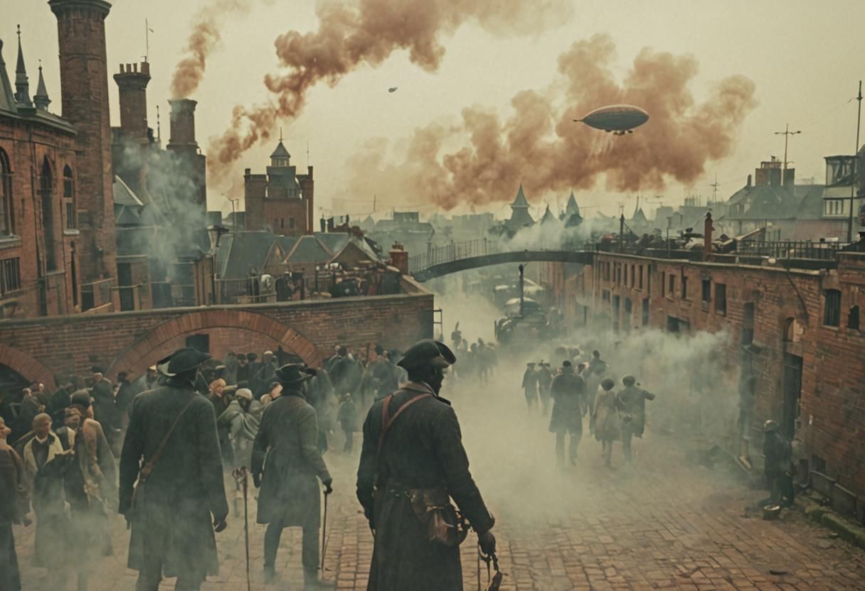 Cinematic 18th Century City with Airship