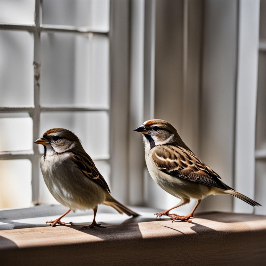 Sparrows Find Refuge Inside a House