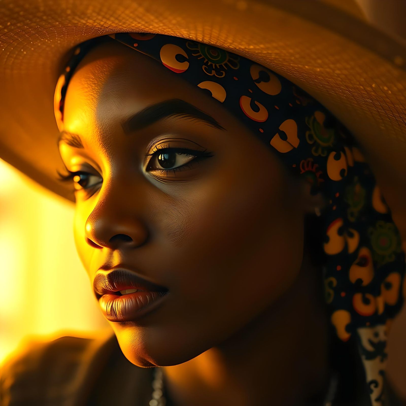 1970s Style Portrait of Woman in Hat