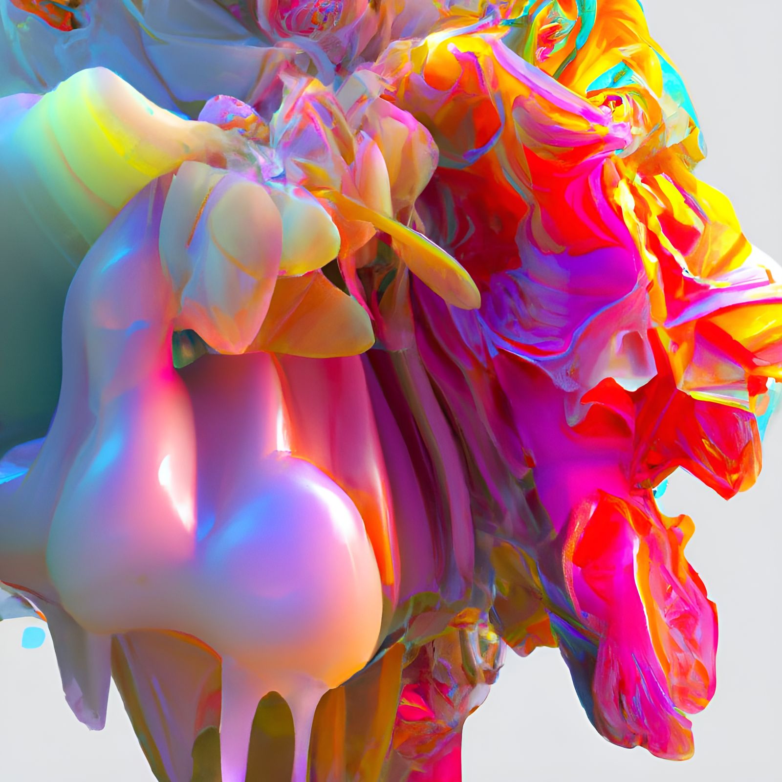 Abstract Pastel Graffiti in Art Brut Style