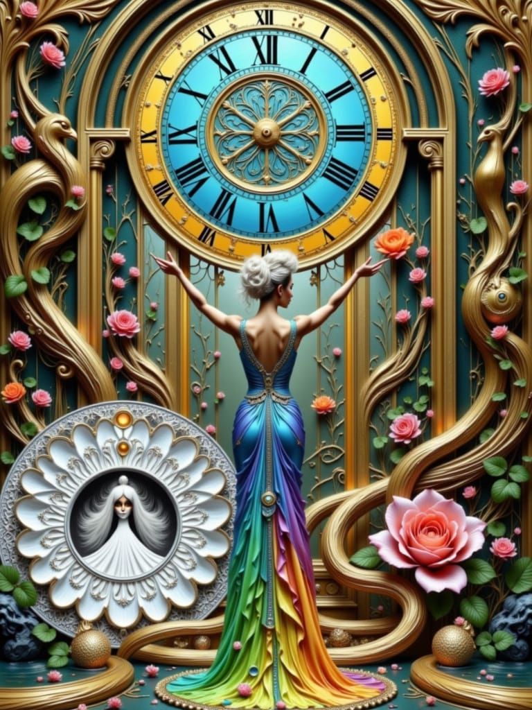 Time Goddess in Art Nouveau Style