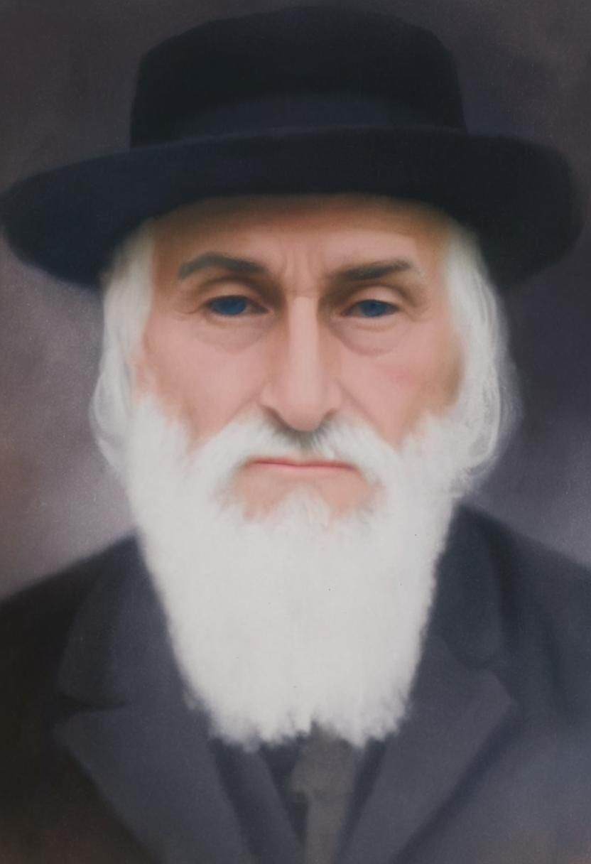 Rabbi Mendel Schneerson Portrait in Hyperrealistic Digital A...