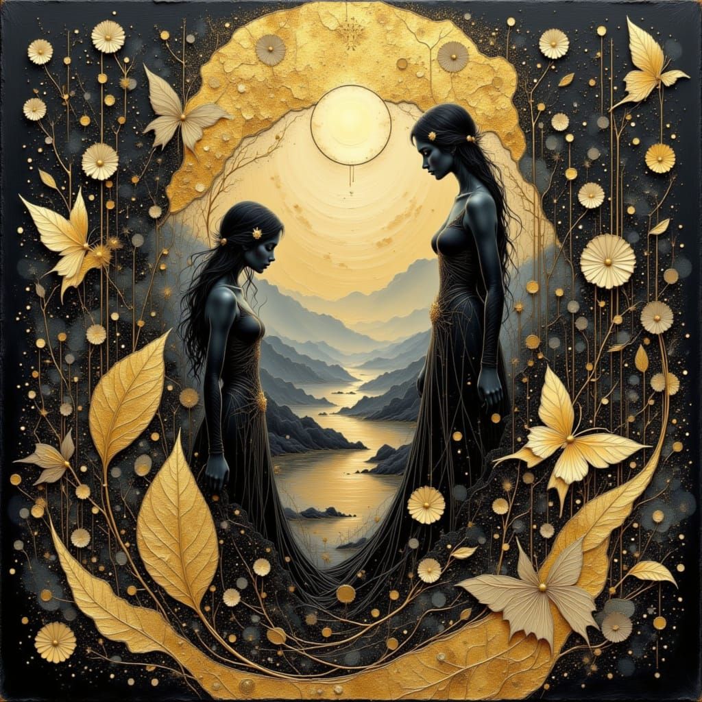 Surreal Triptych of Dreamlike Worlds in Ethereal Style