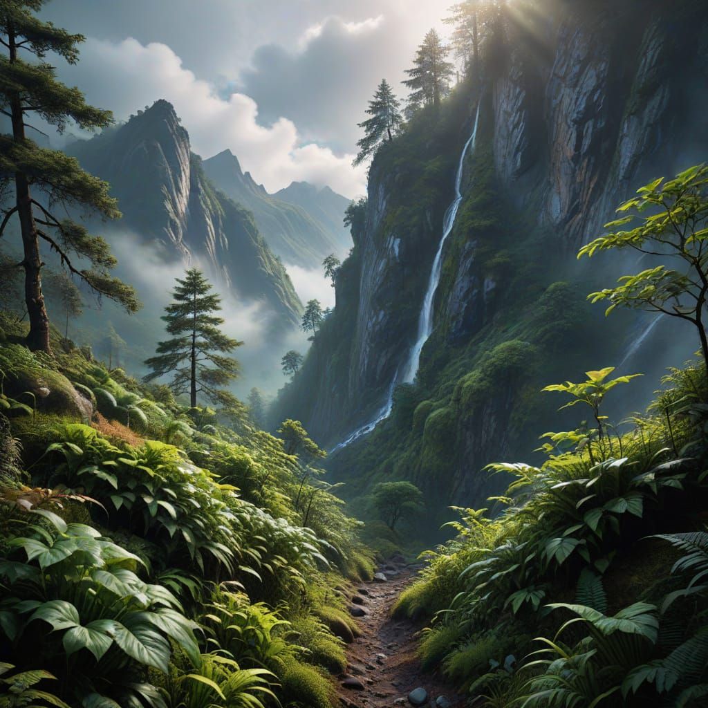 Mountain Landscape in Hyperrealistic Photography