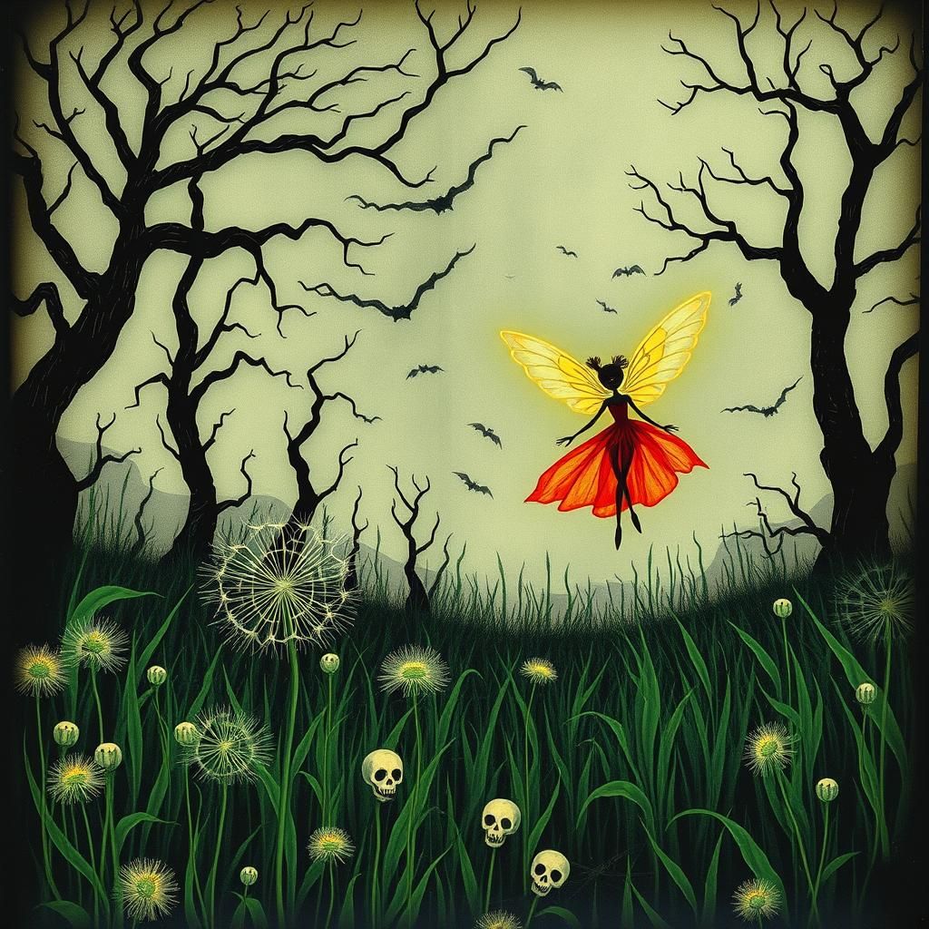 surreal autumn  Halloween , highly  detailed  drawing  a   sugar skull death moth, rayograph Man Ray collection of rando...