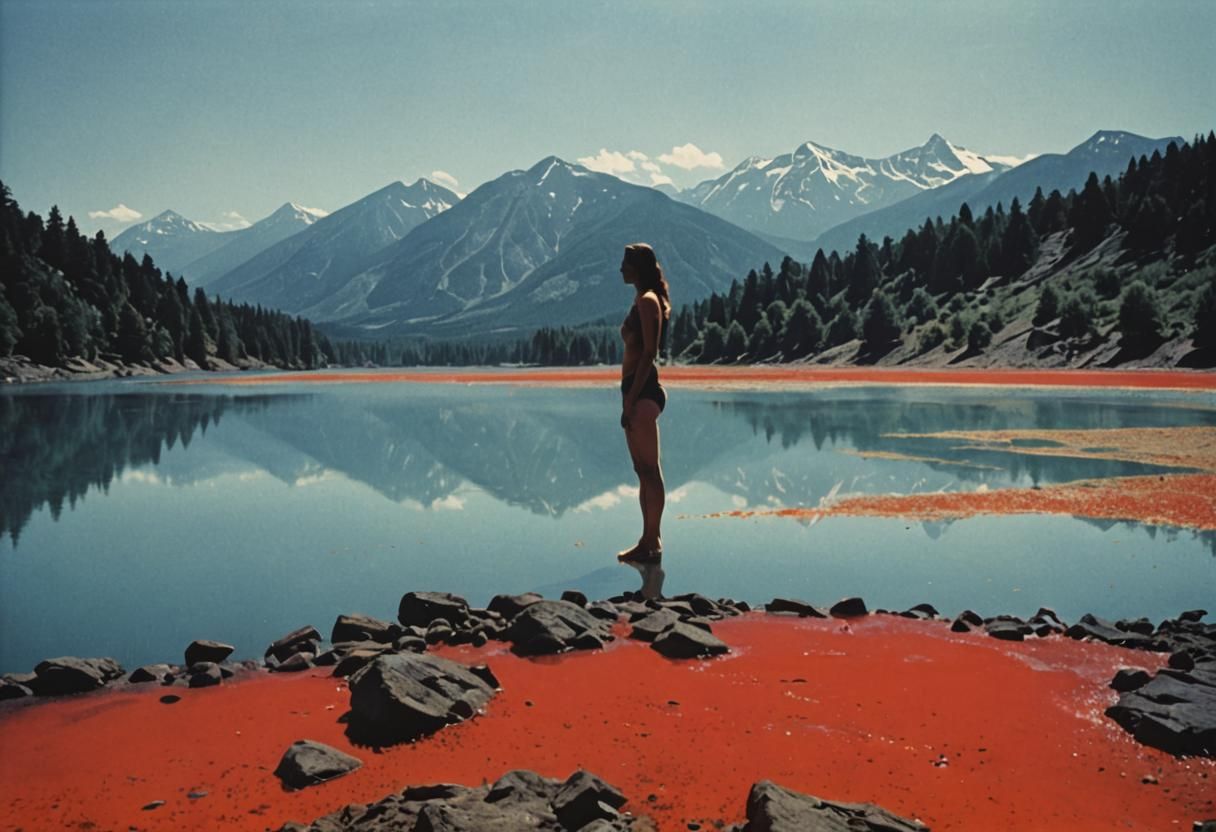 Soulful Summer Landscape in Polke Mendieta Style