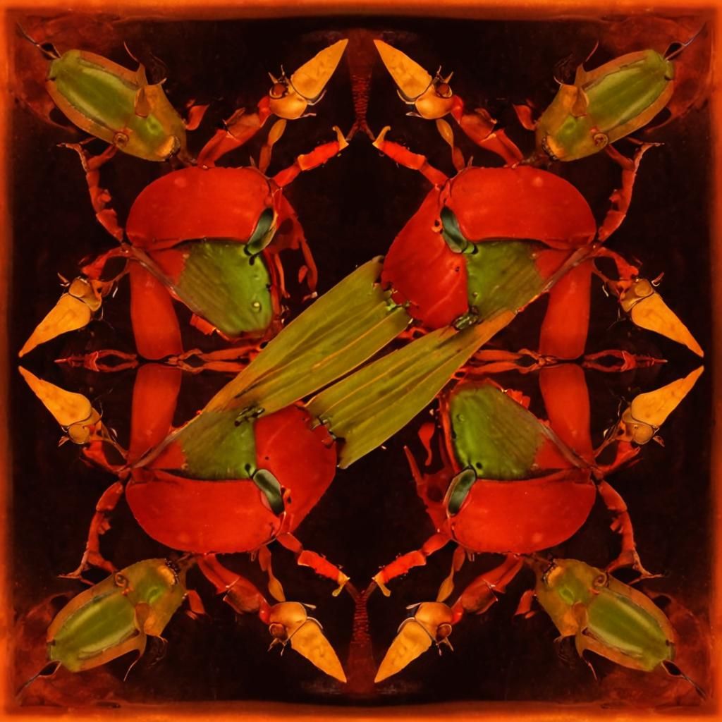 Iridescent Beetles with Detailed Exoskeletons