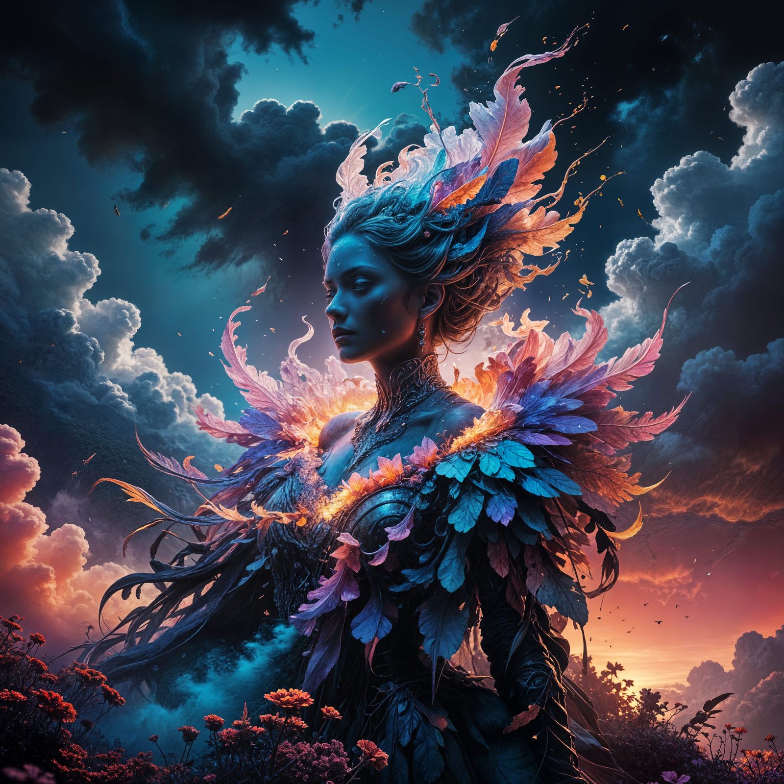 Ethereal Fantasy Landscape in Vibrant Hues