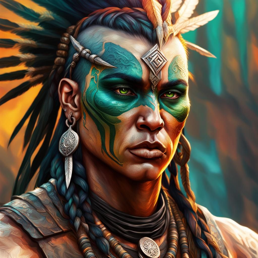 CelticPunk Warrior in Hyperrealistic Splash Art