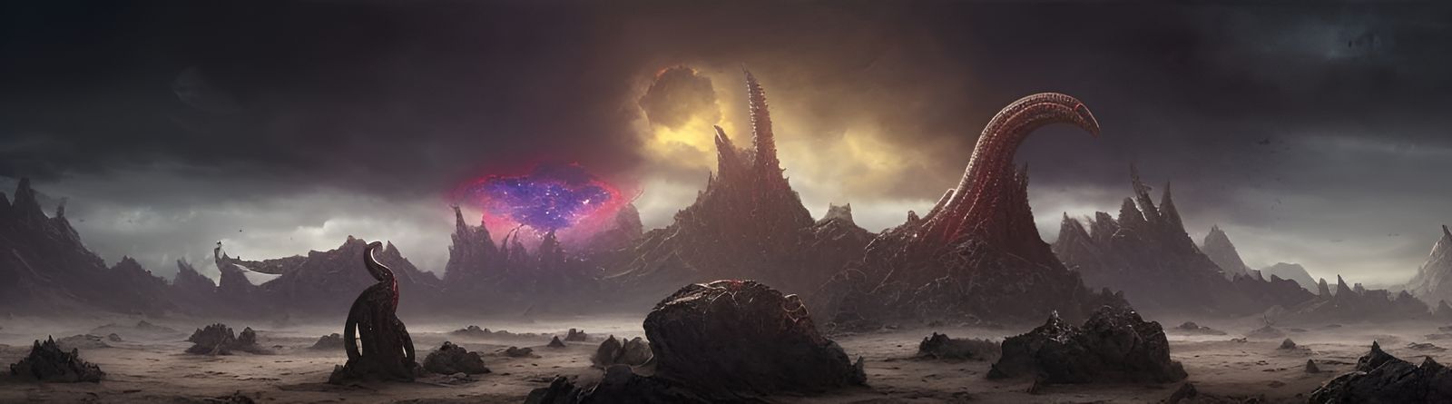 Dark Cosmic Horror: Post-Apocalyptic Landscape