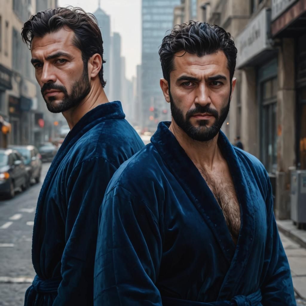 Two Bearded Men in Velvet Robes: Van Gogh Style