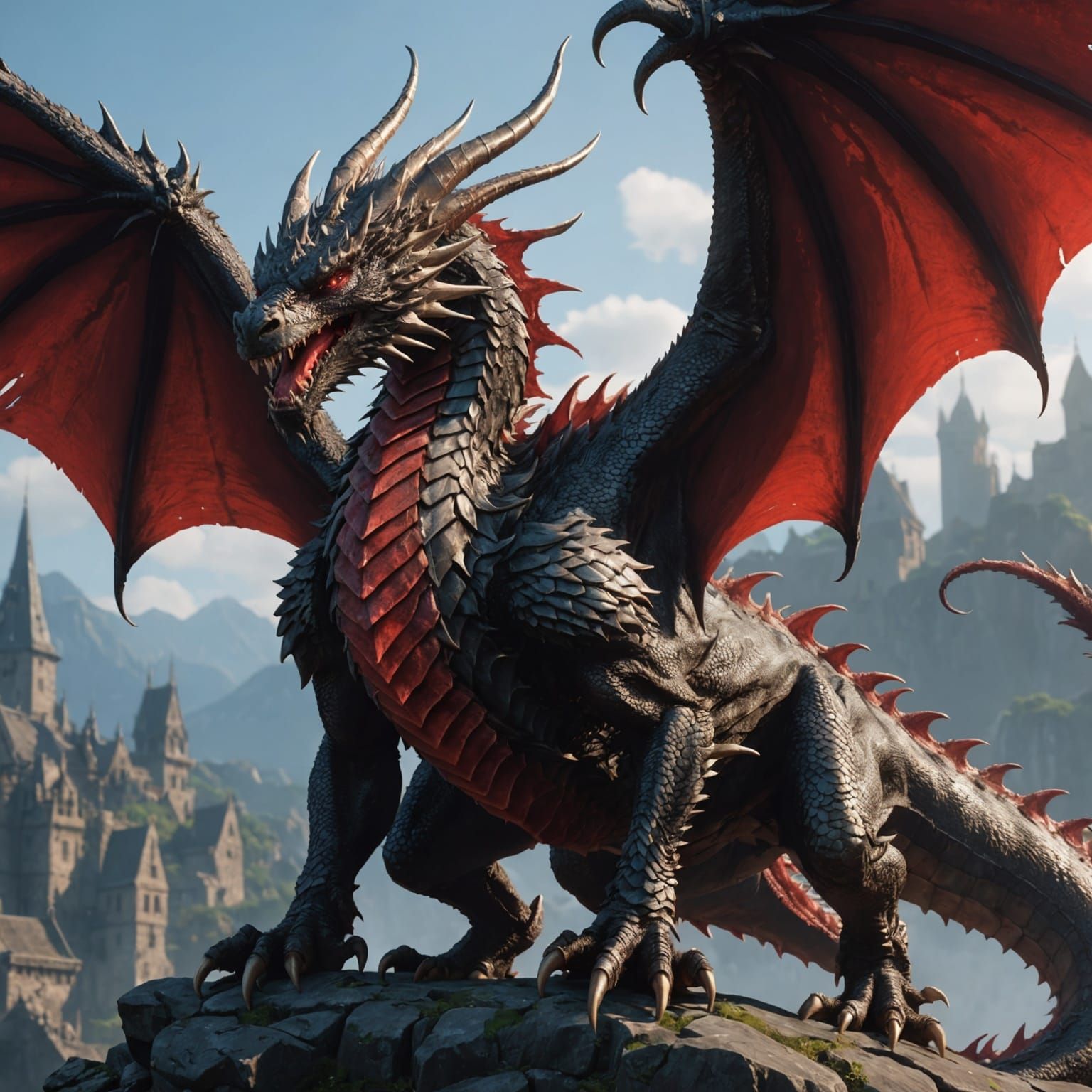 Bloody Dragon: 3D Anime-Style Concept Art