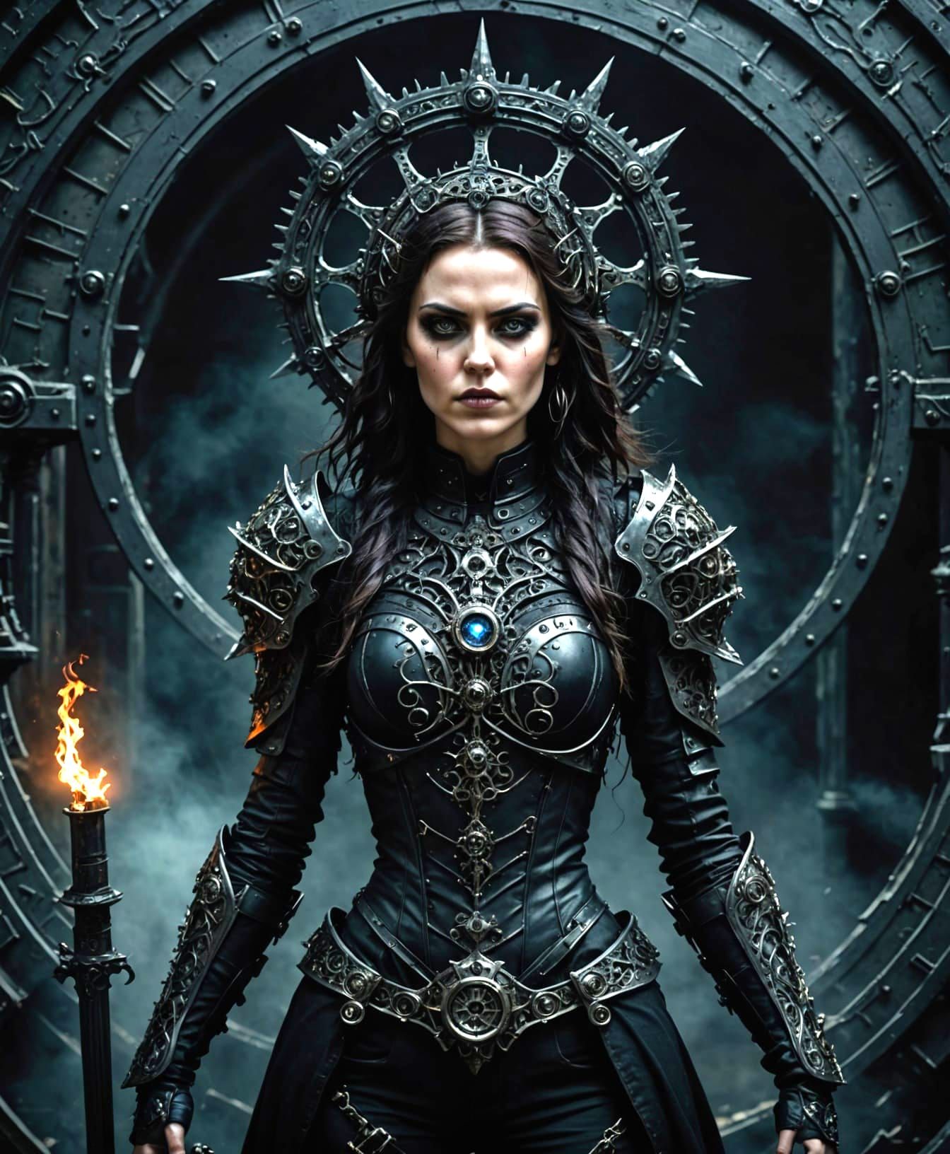 Gothic Warrior in Dark Digital Fantasy