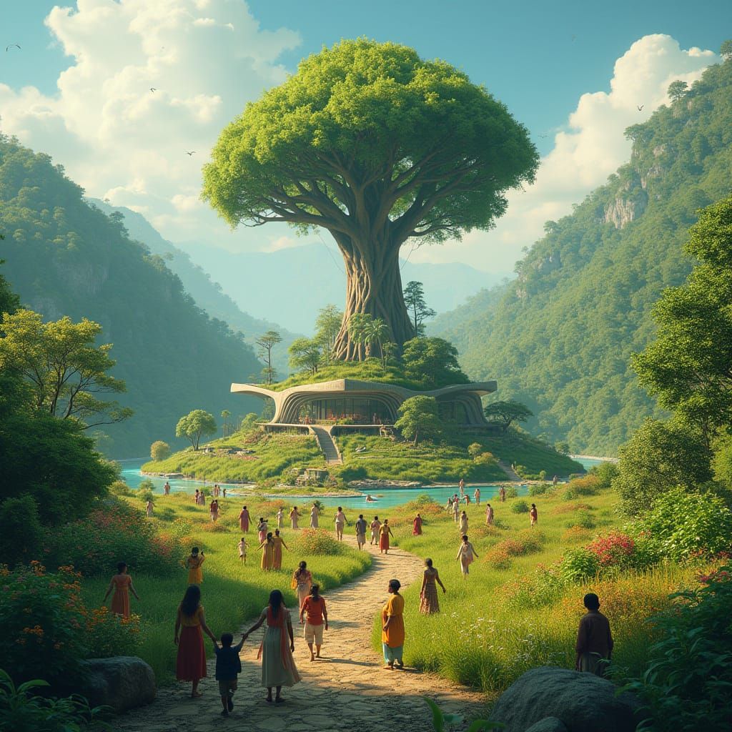 Eco Harmony: A Futuristic, Sustainable World United as One