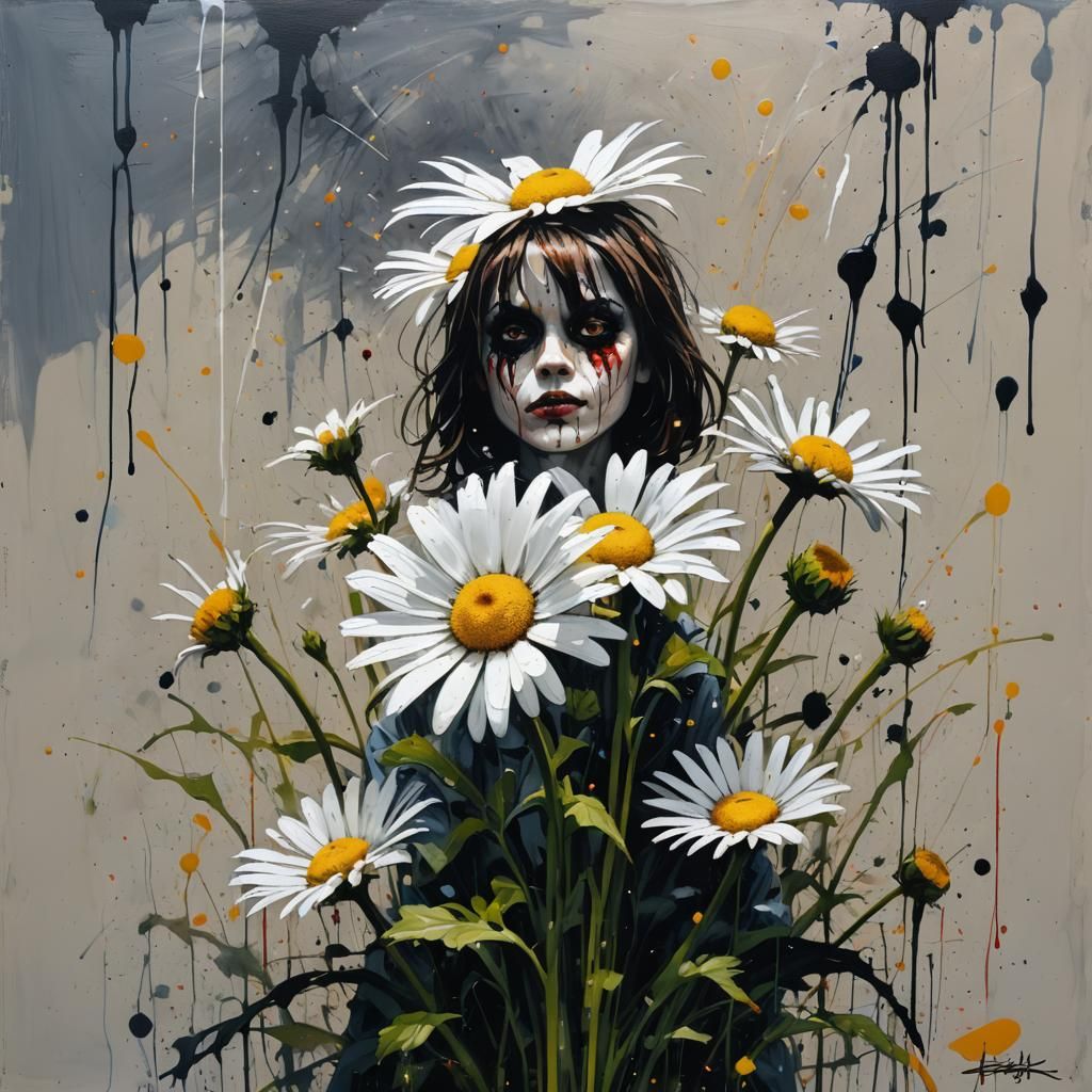 Sinister Daisy Action Painting