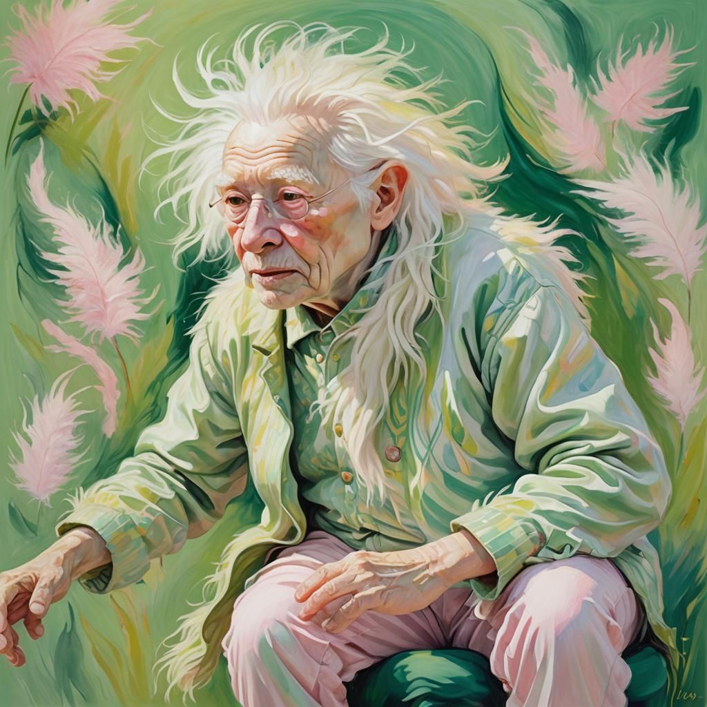 Albino Creature Portrait in Impressionistic Style