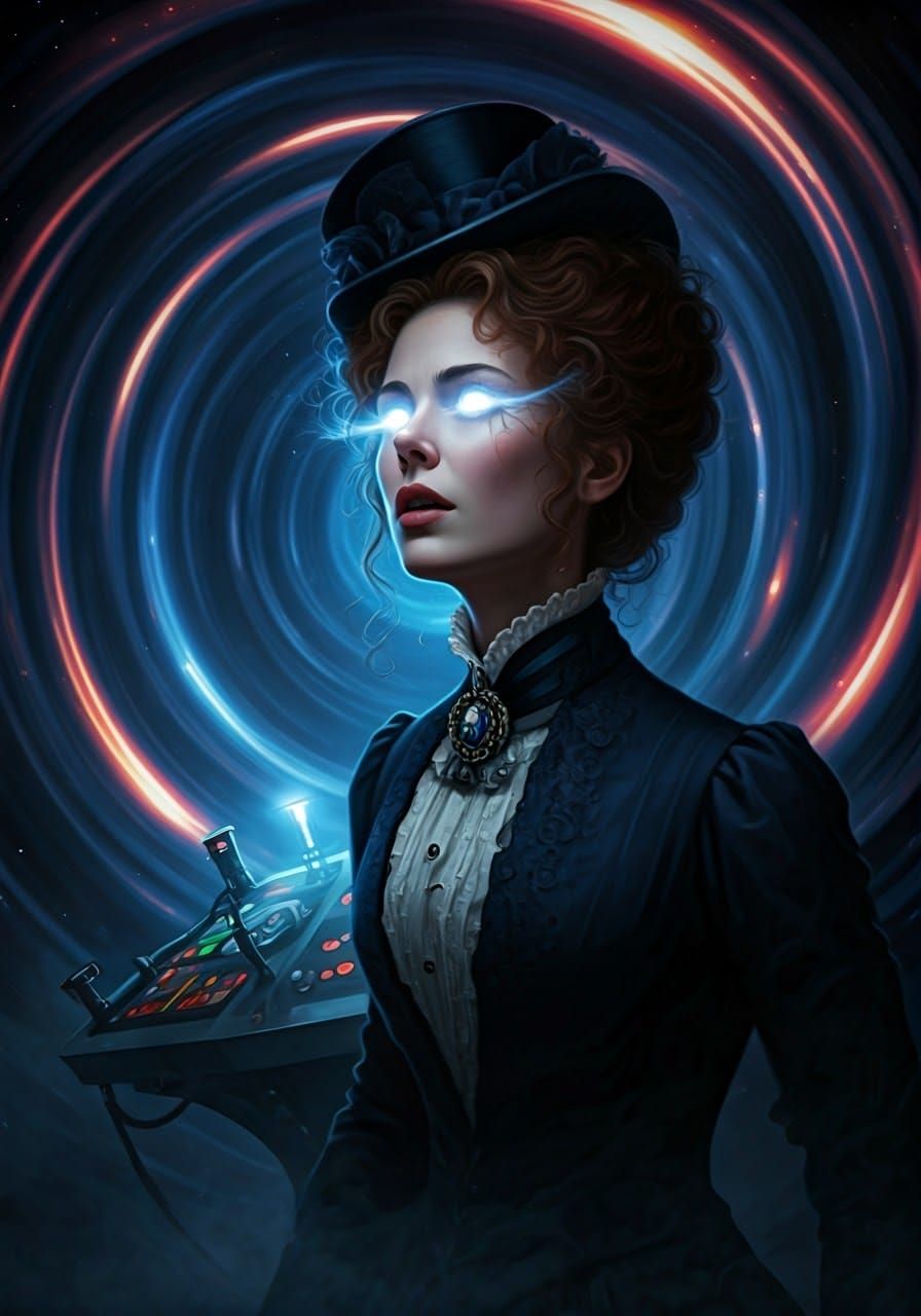 Victorian Woman Stares into Time Vortex