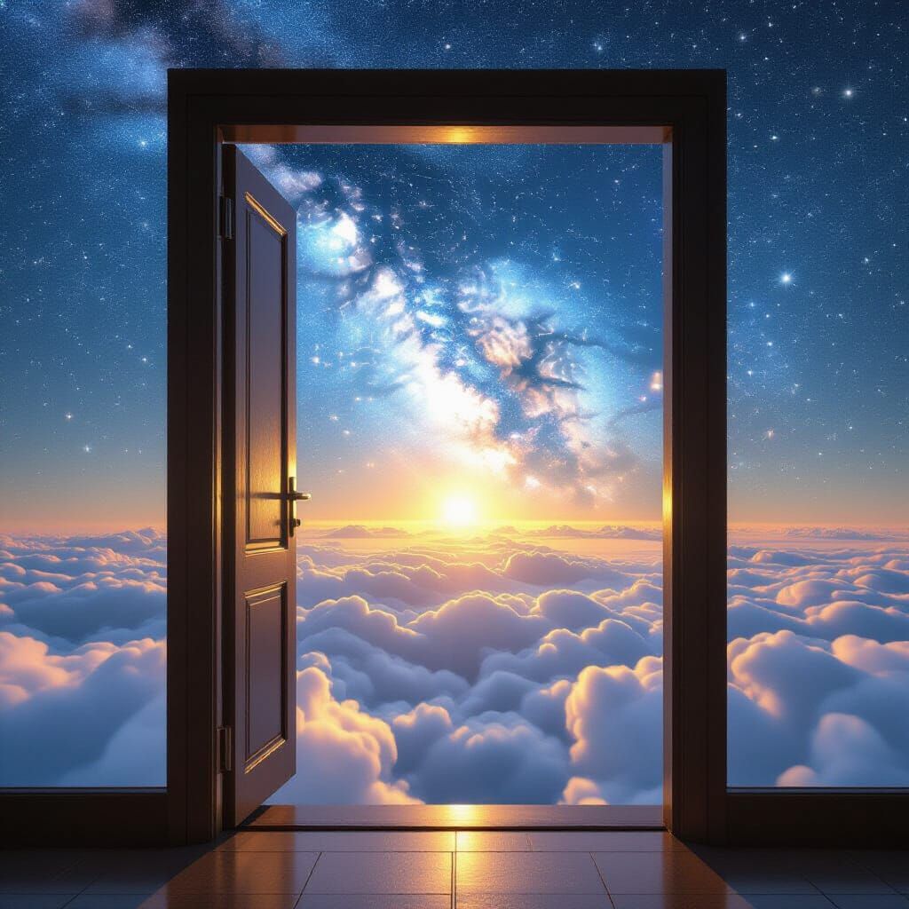 Surreal Doorway Leading to Infinity