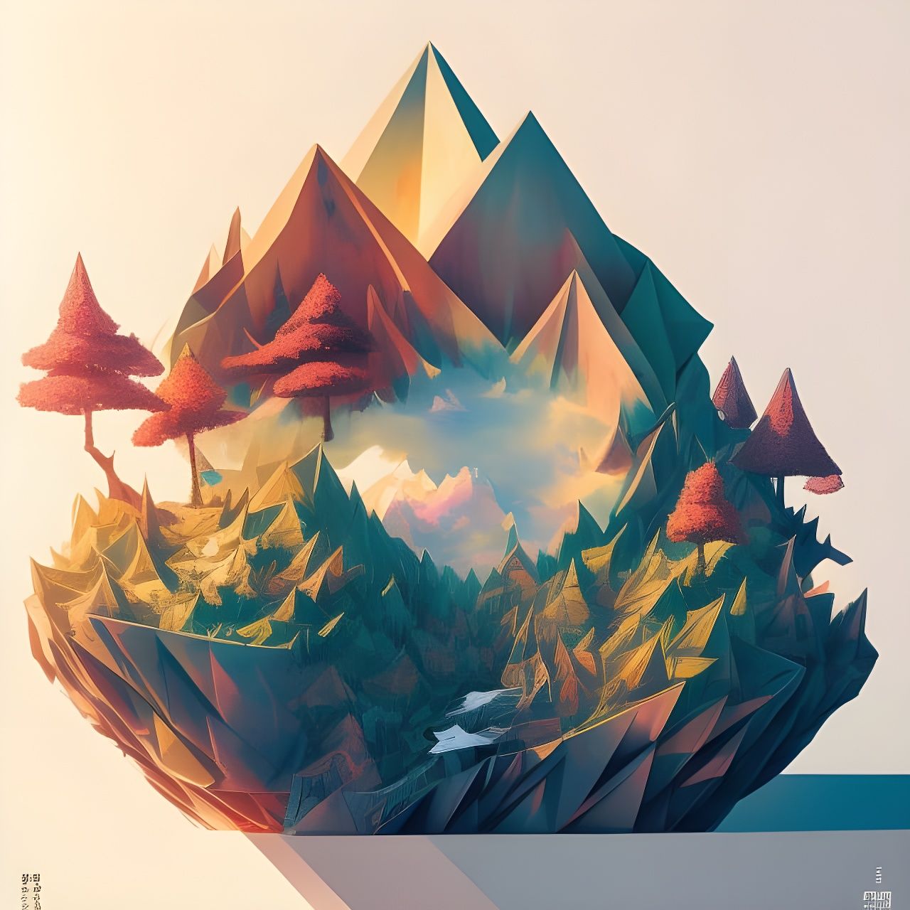 Origami Landscape Inspired by Japanese Art