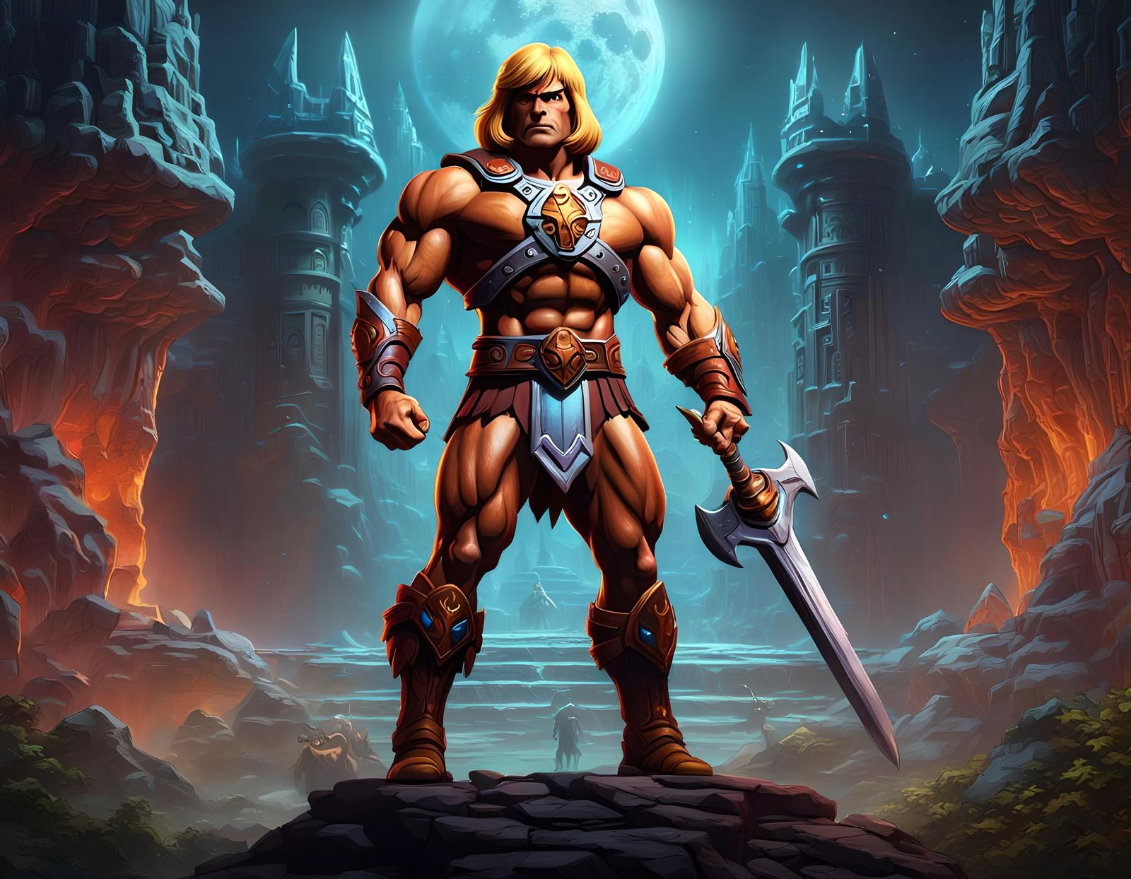 He-Man Portrait in Detailed Matte Painting Style