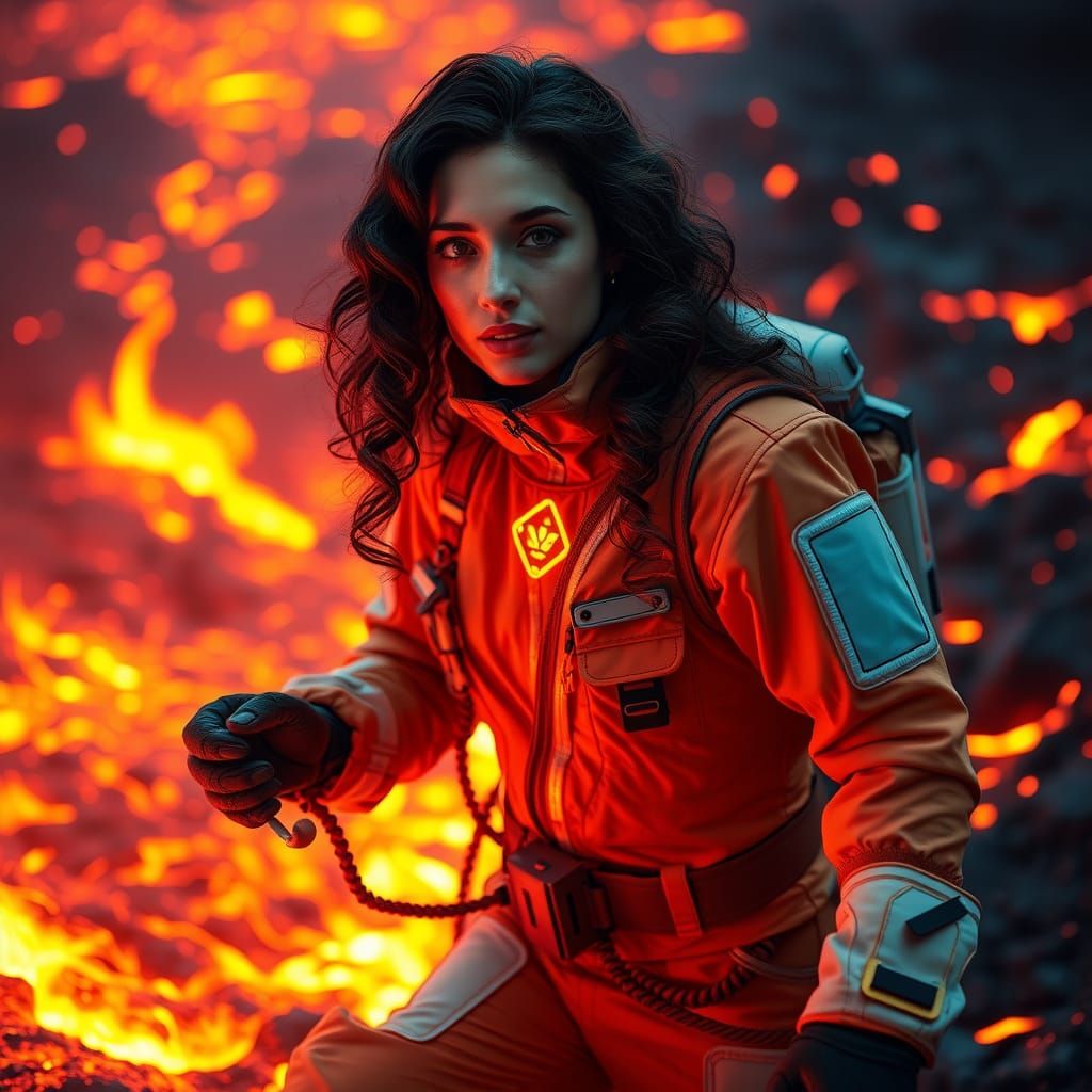 a lava farmer on an active volcano