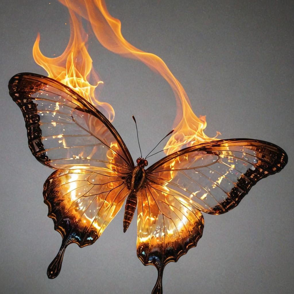 Fiery Crystal Winged Butterfly