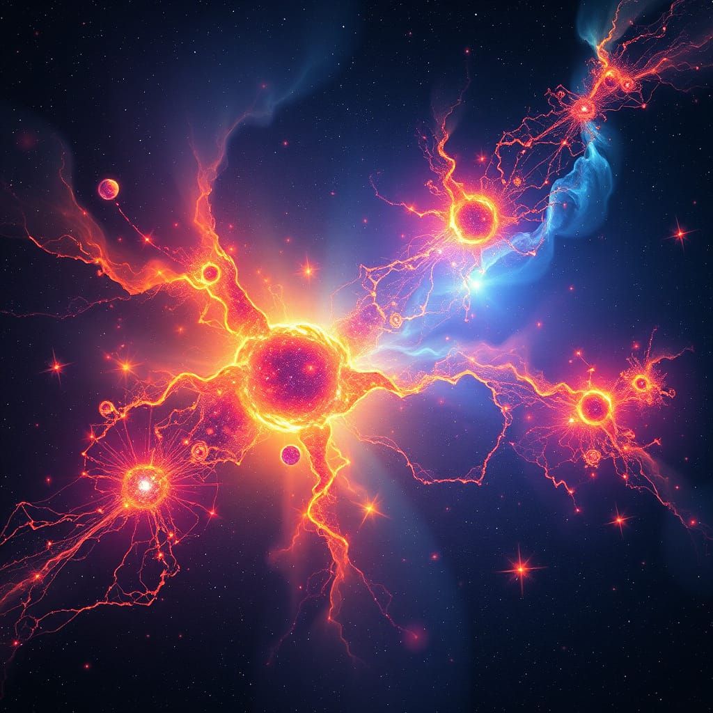 Glowing Cosmic Map of Laniakea Supercluster in Vibrant Astro...