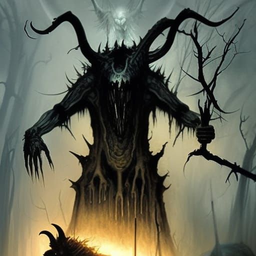 High Gothic Beastman in Dark Forest