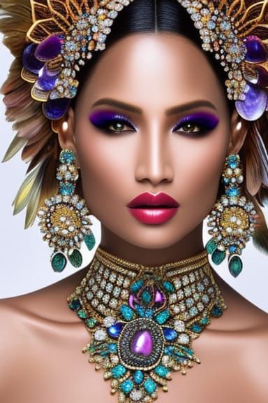 Goddess of Gems: Ultra Realistic Full Body Portrait